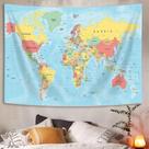 Tapeçaria Evivian World Map Ásia Europa América África 150x100cm