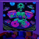 Tapeçaria fluorescente Alien Wall Room Aesthetic 150x150cm