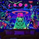 Tapeçaria fluorescente Alien Wall Room Aesthetic 150x150cm