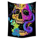 Tapeçaria fluorescente de Halloween, esqueleto de 150 x 150 cm, microtecido