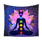 Tapeçaria fluorescente para ioga e beleza, estética de parede 150x130cm