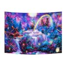 Tapeçaria fluorescente UV roxa em cascata florestal 150x150cm