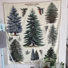 Tapeçaria Forest Pine Cypress Tree Wall 150x100cm Microfabric