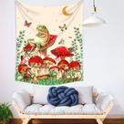 Tapeçaria Frog Mushroom Butterfly Wall 150x130cm Microtecido