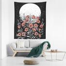 Tapeçaria Full Moon Star Red Flower Microfabric 150x100cm