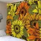 Tapeçaria, girassóis, microtecido de parede, 150x130cm, decoração de quarto Tapeçaria, girassóis, microtecido de parede, 150x130cm, decoração de quarto