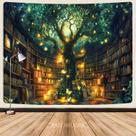 Tapeçaria GOAOK Fantasy Library Fairytale Tree 150x100cm
