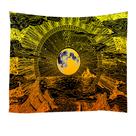 Tapeçaria Golden Sun God Moon God Room Aesthetic 180x180cm