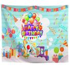 Tapeçaria Happy Birthday Room Aesthetic 150x100cm, microtecido Tapeçaria Happy Birthday Room Aesthetic 150x100cm, microtecido