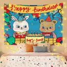 Tapeçaria Happy Birthday Room Aesthetic 150x130cm, microtecido