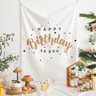 Tapeçaria Happy Birthday Room Aesthetic 150x130cm, microtecido