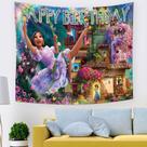 Tapeçaria Happy Birthday Room Aesthetic 150x150cm, microtecido