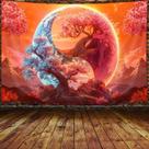 Tapeçaria JAWO Tree Life Aesthetic Colorida 100x75cm Poliéster