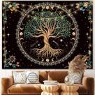 Tapeçaria LANG XUAN Moon Phase Tree of Life 180x230cm azul