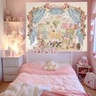 Tapeçaria Lolita Kitten Wall Room Aesthetic 100x70cm, microtecido Tapeçaria Lolita Kitten Wall Room Aesthetic 100x70cm, microtecido