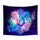 Tapeçaria, mandala fluorescente, parede de flores, 150x150cm, microtecido