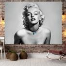 Tapeçaria Marilyn Monroe Preto e Branco 100x150cm Poliéster