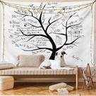 Tapeçaria Math Formula Tree Wall 280x150cm de fibra de poliéster