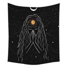 Tapeçaria Moon Girl, microtecido de parede, 150x150cm, decoração de quarto