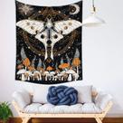 Tapeçaria Mushroom Butterfly Wall 150x130cm de fibra de microtecido