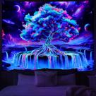 Tapeçaria Obsecolors Blacklight Tree of Life UV Reactive
