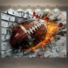 Tapeçaria para pendurar na parede American Football 3D Breakthrough Tapeçaria para pendurar na parede American Football 3D Breakthrough
