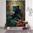 Tapeçaria para pendurar na parede Black Panther Jungle 150x130cm Tapeçaria para pendurar na parede Black Panther Jungle 150x130cm