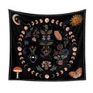 Tapeçaria para pendurar na parede Bohemian Floral Moon 100x150cm poliéster
