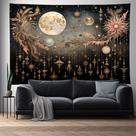 Tapeçaria para pendurar na parede Bohemian Sun and Moon 150x130cm poliéster
