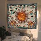 Tapeçaria para pendurar na parede Bohemian Sun Mushroom 150 cm x 130 cm Tapeçaria para pendurar na parede Bohemian Sun Mushroom 150 cm x 130 cm