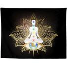 Tapeçaria para pendurar na parede Chakra Meditation 100x150cm poliéster