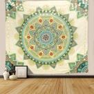 Tapeçaria para pendurar na parede com design de mandala floral boêmia 150x130cm