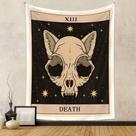 Tapeçaria para pendurar na parede Death Skull Tarot Design 100x150cm Tapeçaria para pendurar na parede Death Skull Tarot Design 100x150cm