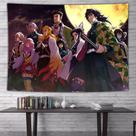 Tapeçaria para pendurar na parede Demon Slayers Agatsumas Zenitsus 110x150cm