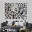 Tapeçaria para pendurar na parede Dollar Bill Franklin 150x130cm