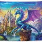Tapeçaria para pendurar na parede Dragon Fantasy Castle 150 cm x 130 cm