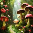 Tapeçaria para pendurar na parede Dreamy Mushroom Forest 150 cm x 130 cm Tapeçaria para pendurar na parede Dreamy Mushroom Forest 150 cm x 130 cm