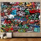 Tapeçaria para pendurar na parede em estilo grafite 150x130cm de pele de pêssego Tapeçaria para pendurar na parede em estilo grafite 150x130cm de pele de pêssego