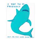 Tapeçaria para pendurar na parede Funny Shark Cartoon Ocean Animal 150x130cm