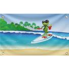 Tapeçaria para pendurar na parede Funny Surfing Frog Beach Decor 100x150cm