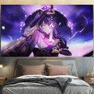 Tapeçaria para pendurar na parede Genshin Impact Raiden Shogun 100x150cm