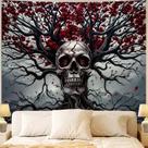 Tapeçaria para pendurar na parede Gothic Skull Tree Dark Horror Style