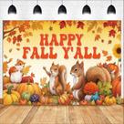 Tapeçaria para pendurar na parede Happy Fall Y'all Cute Squirrels 150x100cm