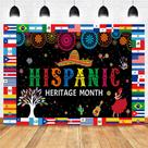 Tapeçaria para pendurar na parede Hispanic Heritage Month 150x100cm em vinil