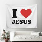 Tapeçaria para pendurar na parede I Love Jesus Short Plush 150x130cm