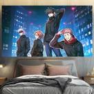 Tapeçaria para pendurar na parede Jujutsu Kaisen Gojo & Friends 100x150cm