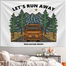 Tapeçaria para pendurar na parede Let's Run Away Nature Camper Van 100x150cm
