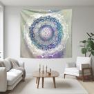 Tapeçaria para pendurar na parede, mandala boêmia, poliéster, 150x130cm