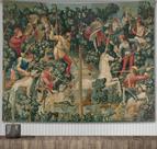 Tapeçaria para pendurar na parede Medieval Unicorn Hunt 150x130cm Tapeçaria para pendurar na parede Medieval Unicorn Hunt 150x130cm