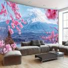 Tapeçaria para pendurar na parede Mount Fuji Cherry Blossom Scenic 150x130cm Tapeçaria para pendurar na parede Mount Fuji Cherry Blossom Scenic 150x130cm